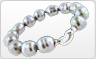 Diamond Essence's pearl bracelet of majorica gray pearls in Sterling Silver.